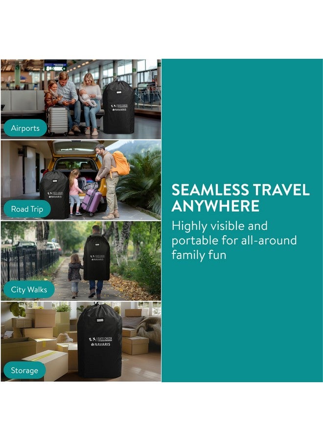 Navaris Baby Seat Bag - Travel Bag for Stroller - Waterproof 210D Oxford - Black, 114 x 53 x 35cm - Image 4