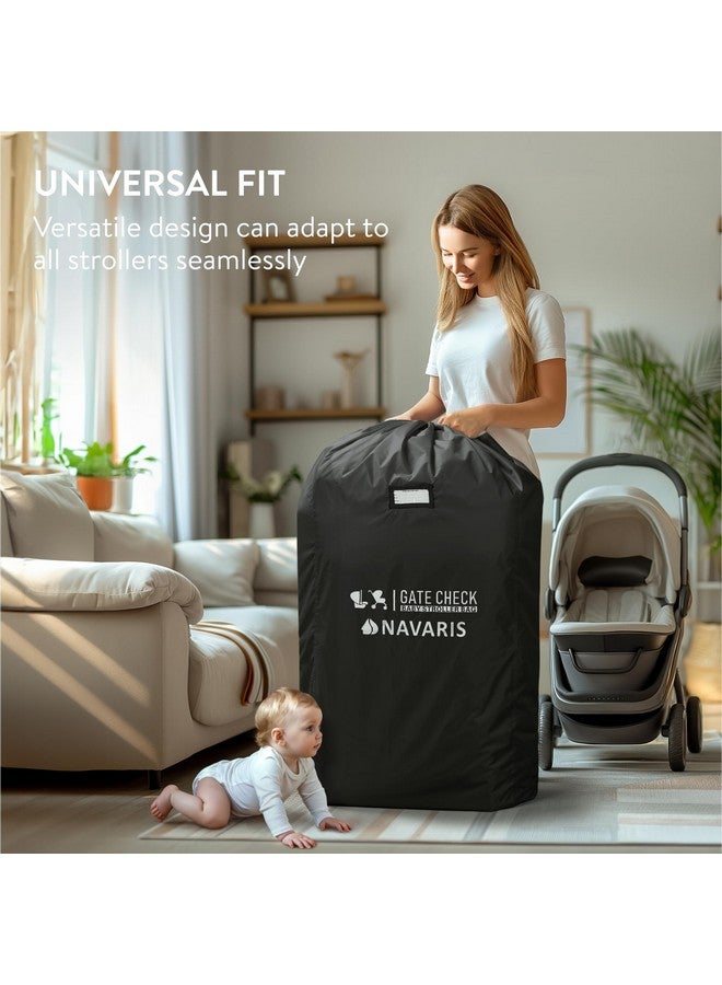 Navaris Baby Seat Bag - Travel Bag for Stroller - Waterproof 210D Oxford - Black, 114 x 53 x 35cm - Image 1