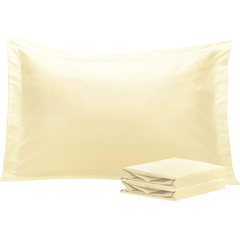 إن تي باي NTBay Queen Pillow Shams - 2 Pack Microfiber 20x30 Coverings - Super Super and Dozy Growner Resistant 20x30 Indcses Oxfordcases Ivory  - Image 1