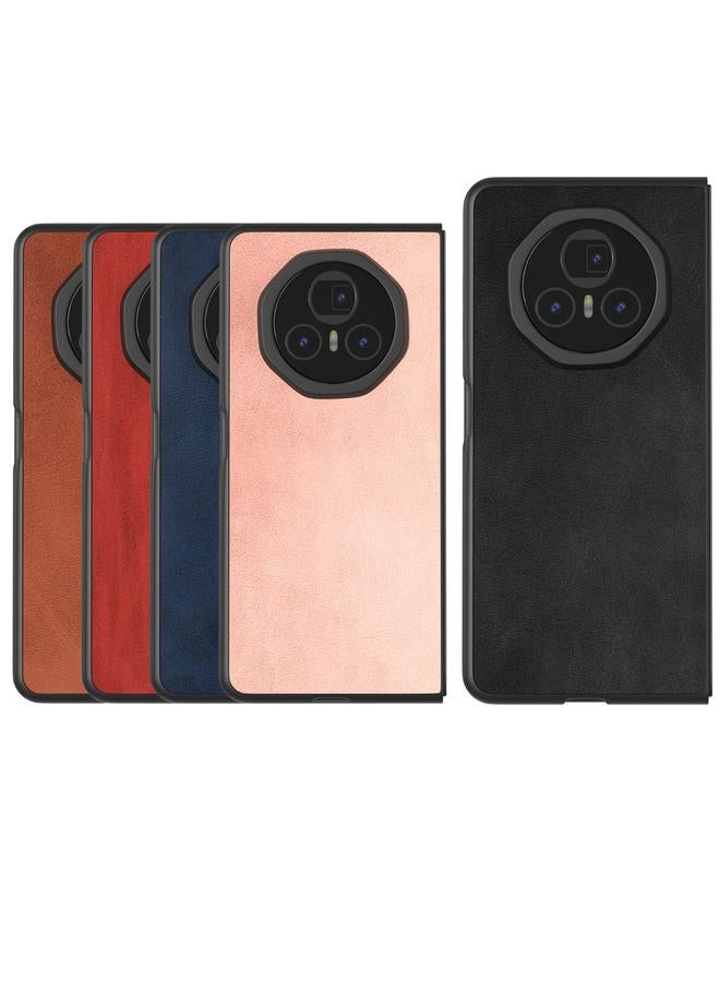 S-TOP Case For Honor Magic V3 Black Frame Two-color Calf Texture PU Phone Case - Image 5