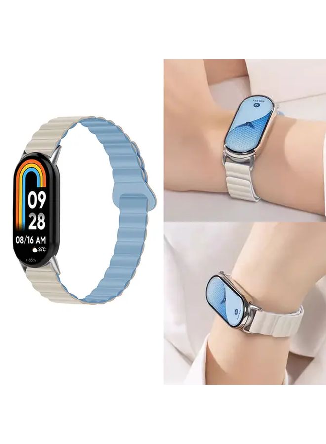 حزام سيليكون مغناطيسي للإطلاق السريع باللون الأسود متوافق مع Mi Band 10 و 9 و 8 - Image 2