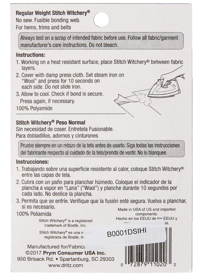 Dritz STITCH WITCHERY FUSIBLE BONDING WEB WHITE REG WGHT 20YD - Image 2