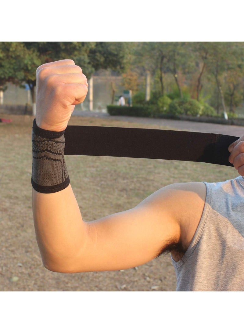 KASTWAVE 2 Pack Wrist Brace Carpal Tunnel, Wristbands Compression Wrist Strap, Wrist Wraps Support Sleeves for Work Fitness Weightlifting Sprains Tendonitis Pain Relief Breathable (Black, L) - Image 3