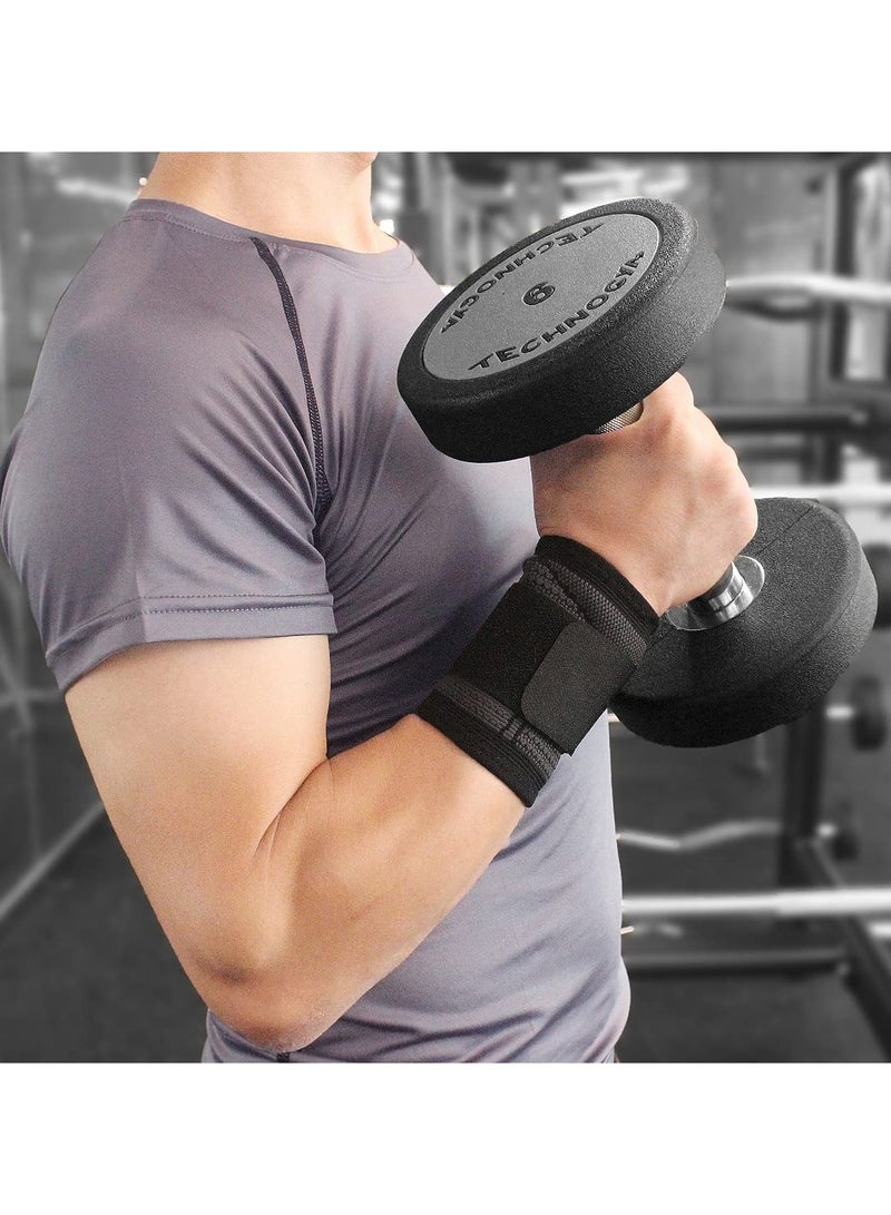 KASTWAVE 2 Pack Wrist Brace Carpal Tunnel, Wristbands Compression Wrist Strap, Wrist Wraps Support Sleeves for Work Fitness Weightlifting Sprains Tendonitis Pain Relief Breathable (Black, L) - Image 4