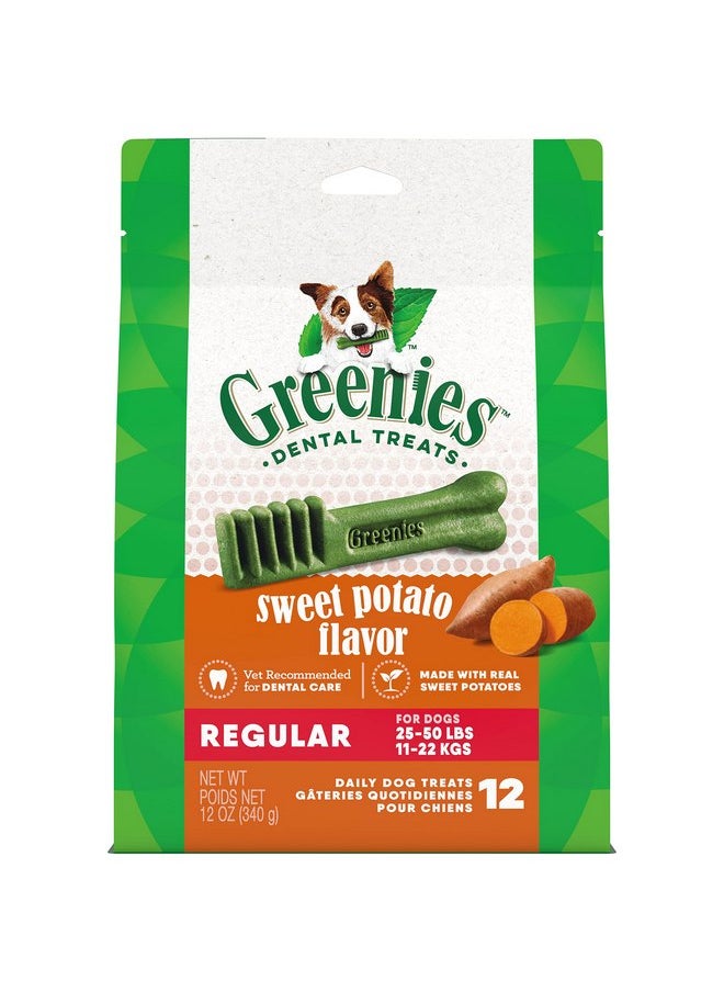 Greenies - Greenies Regular Natural Dog Dental Treats, Sweet Potato Flavor, 12 oz. Pack (12 Treats) - Image 1