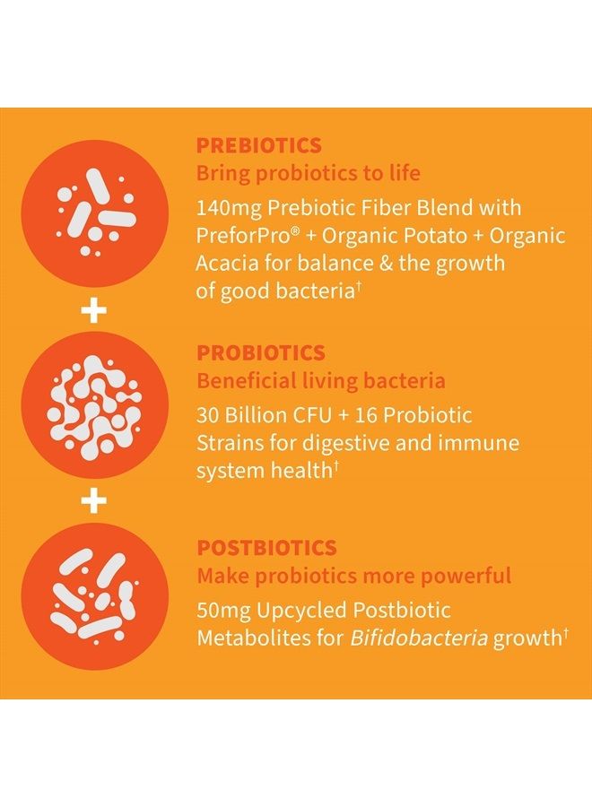 Garden of Life Dr Formulated Once Daily 3-in-1 Complete Probiotics, Prebiotics & Postbiotics - PRE + PRO + POSTBIOTIC Supplement for Adults' Digestive & Immune Health, 30 Billion CFU, 30 Day Supply  - Image 3