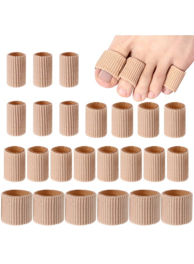 Blulu 24 Pieces Toe Tubes 0.98 Inches Cushion Tube Corn Pads for Toes Sleeves Soft Gel Protectors for Cushions Corns Blisters Calluses 3 Size(Skin Color,Assorted Sizes) - Image 1