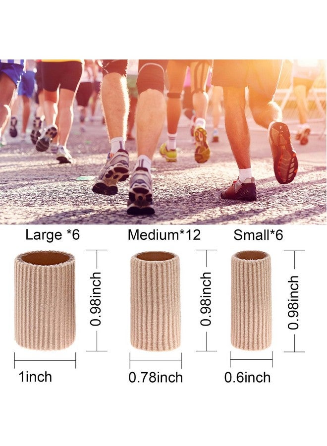 Blulu 24 Pieces Toe Tubes 0.98 Inches Cushion Tube Corn Pads for Toes Sleeves Soft Gel Protectors for Cushions Corns Blisters Calluses 3 Size(Skin Color,Assorted Sizes) - Image 2