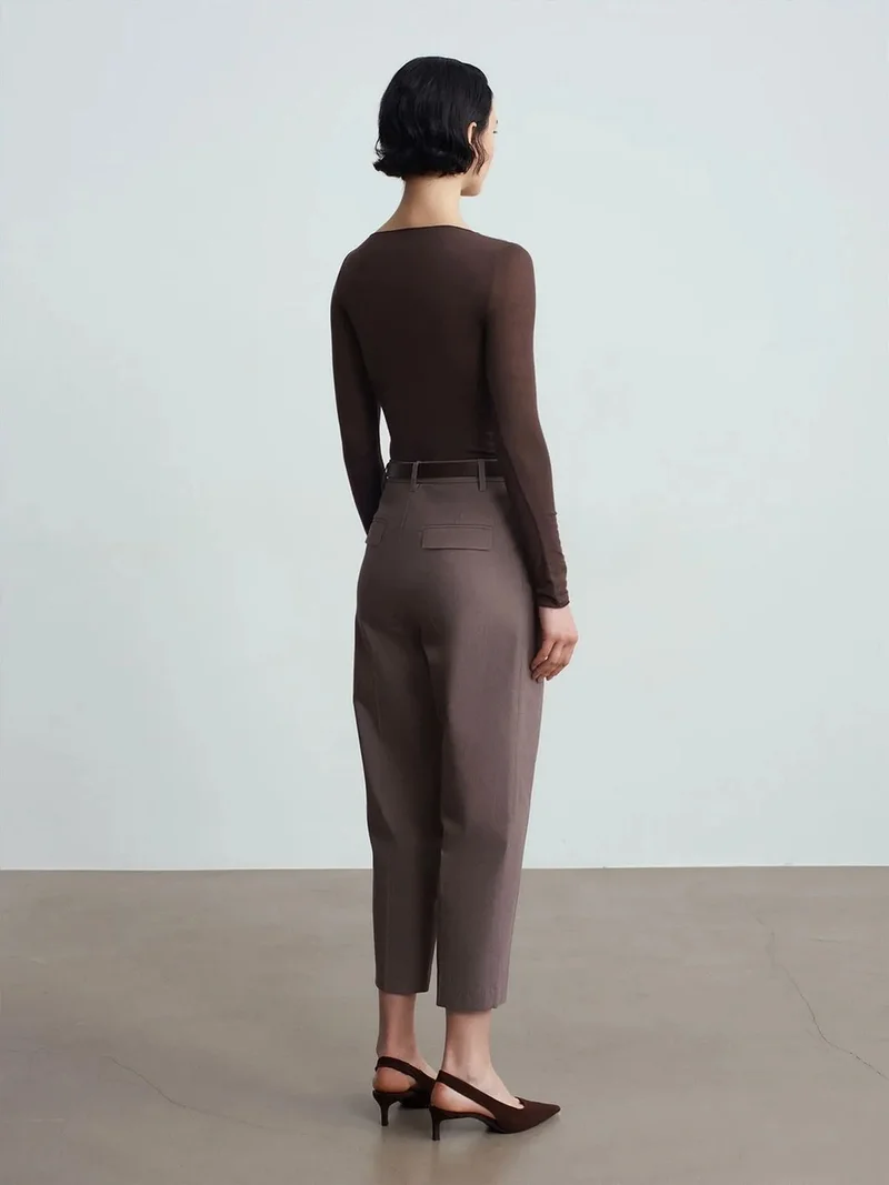ديلفين Dilvin Belted Straight-Leg Trousers