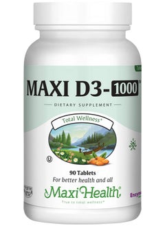 Maxi Health Vitamin D3 1000 IU Dietary Supplement - Easy to Swallow - Odorless & Tasteless - Supports Calcium Absorption, Immune Health and Bone Health in Adult Women & Men - 90 Tablets - pzsku/Z1F6BCA92C6984D11B7FFZ/45/_/1739882501/7d557b93-e723-4df6-b34b-7e5b8dbeb0df