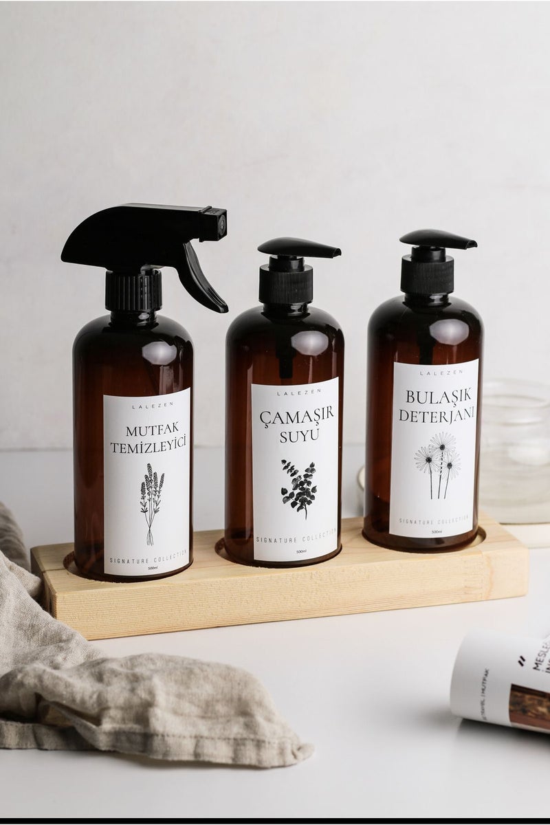500ml Plastic Bottle with Stand Dishwashing Liquid & Washing Water & Kitchen Cleaner Label