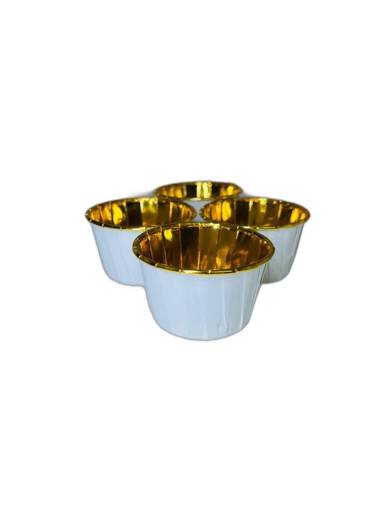 Baekence Choco Lava Mould Cake Mould Chocolava Baking Mould chocolava Golden White Pack of 10 pcs