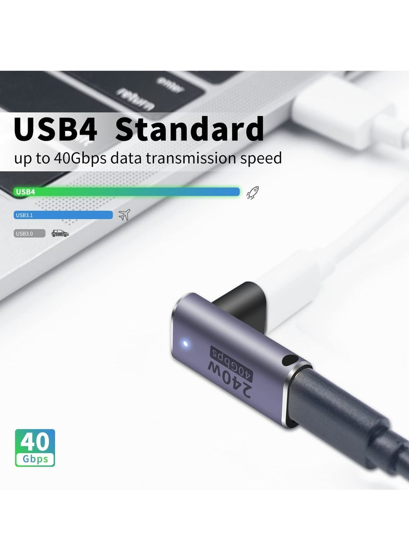 CMGTYYD USB C Coupler 240W, USB C Female to Female Adapter, 90 Degree USB C Coupler Extender Adapter Supports 40Gbps Fast Charging & 8K Video Output for Thunderbolt 4/3 iPad，MacBook, 2Pack  - Image 2