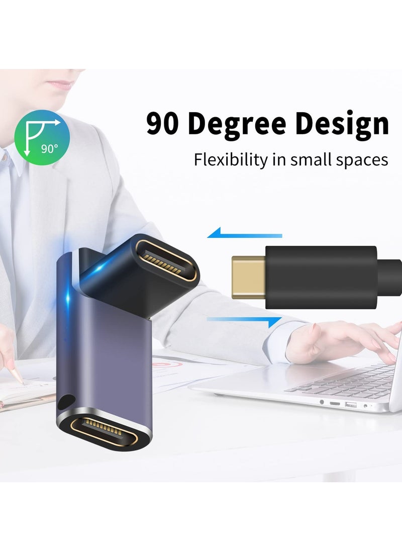 CMGTYYD USB C Coupler 240W, USB C Female to Female Adapter, 90 Degree USB C Coupler Extender Adapter Supports 40Gbps Fast Charging & 8K Video Output for Thunderbolt 4/3 iPad，MacBook, 2Pack  - Image 4