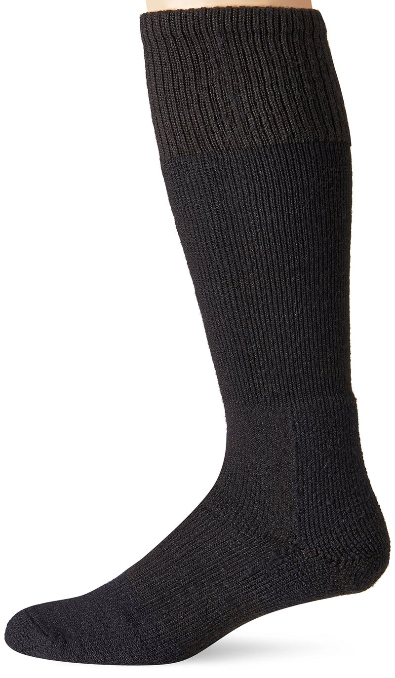 Thorlos EXCO Max Warmth and Cushion Extreme Cold Over The Calf Wool Thermal Socks, Black/Black, Large - Image 1