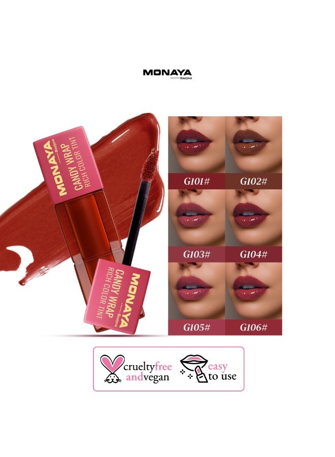 Monaya G014 Rich Color Lip Tint – Long-Lasting, Lightweight, Smudge-Proof, Moisturizing Lip Stain, Lip Care, Cruelty-Free Makeup - Image 2