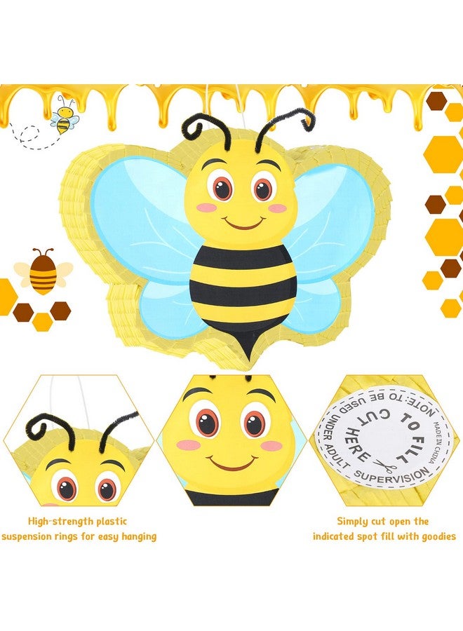 Capoda Bees Themed Pinata Bees Themed Party Pinata With Blindfold And Stick For Gender Reveal Party Baby Shower Birthday Animal Theme Party Game Activity Decoration - Image 4