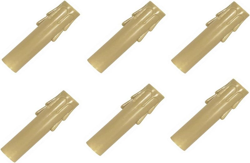 Upgradelights Cream Fiber Drip Candelabra Base 6 Inch Candle Sleeves (Set of six) - Image 1
