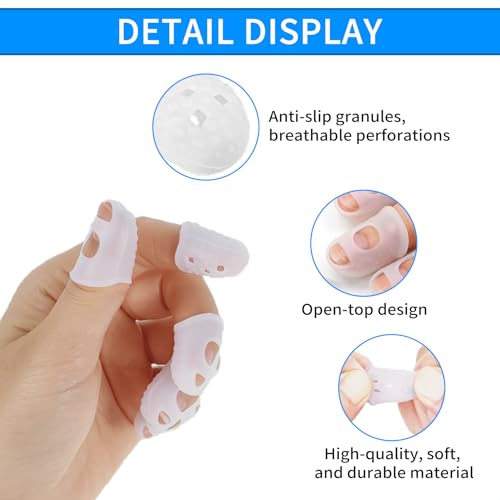VBHHY 50pcs Guitar Silicone Finger Protector,Fingertip Protection Covers Caps in 5 Sizes for Beginner Playing Ukulele Electric Guitar and 10 Guitar Picks - Image 4