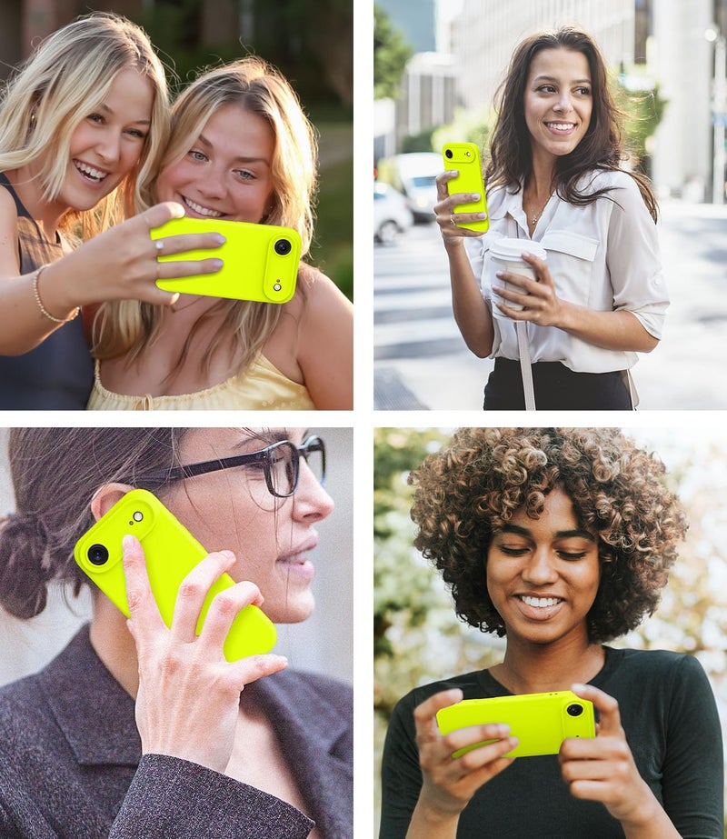 OTOFLY Magnetic for iPhone 17 Air Case,Compatible with Magsafe,Classic Liquid Silicone Mobile Phone Case,Integrated Camera Control Button,Anti-Scratch Microfiber Lining, Neon Yellow - Image 2