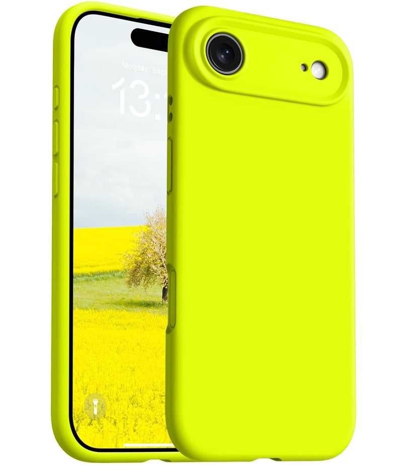 OTOFLY Magnetic for iPhone 17 Air Case,Compatible with Magsafe,Classic Liquid Silicone Mobile Phone Case,Integrated Camera Control Button,Anti-Scratch Microfiber Lining, Neon Yellow - Image 1
