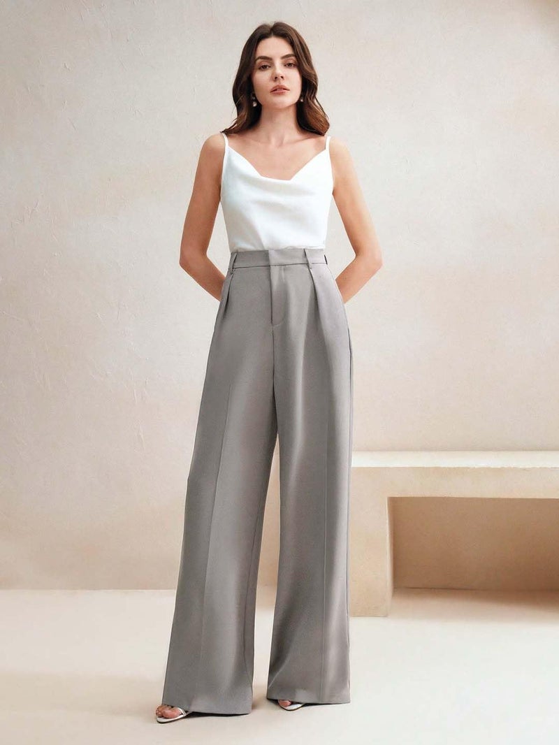 KOTTY Stylish Straight Fit Grey Women’s Trousers (Grey,L)-KOTTYWOMENSPANT842L - Image 2