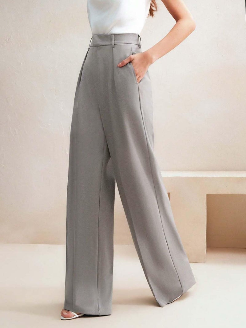 KOTTY Stylish Straight Fit Grey Women’s Trousers (Grey,L)-KOTTYWOMENSPANT842L - Image 3