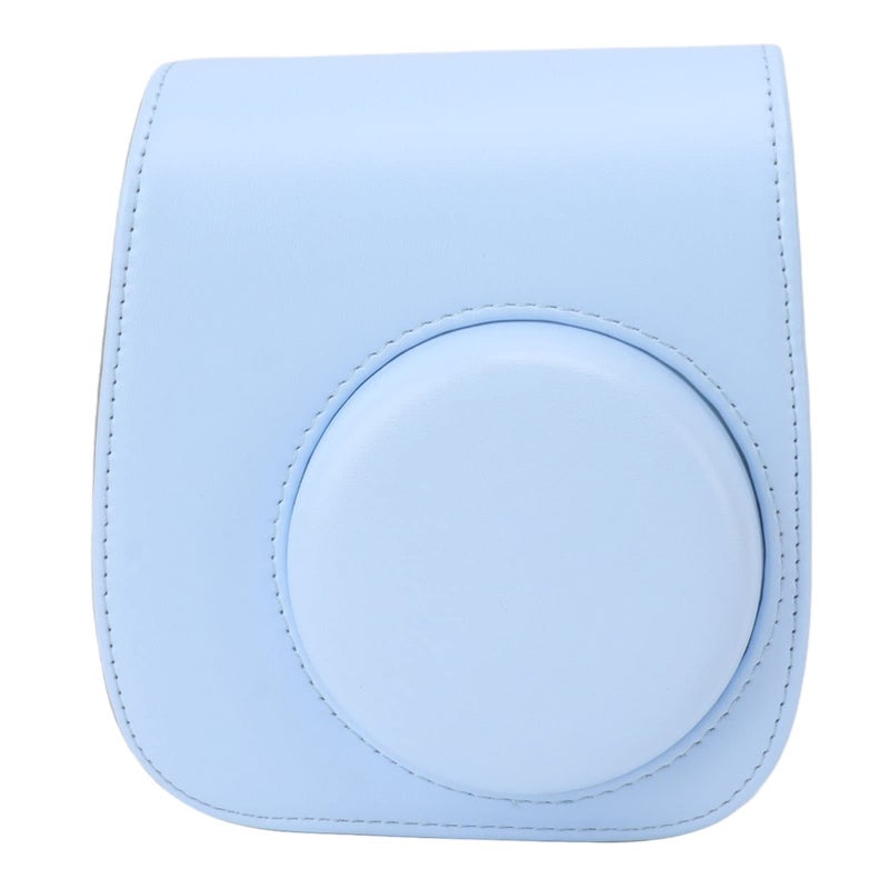 Blue Instant Camera Bag Adjustable Strap PU Leather Case For Mini 12 11 Travel Camping Compact Lightweight Scratch Protection - Image 4
