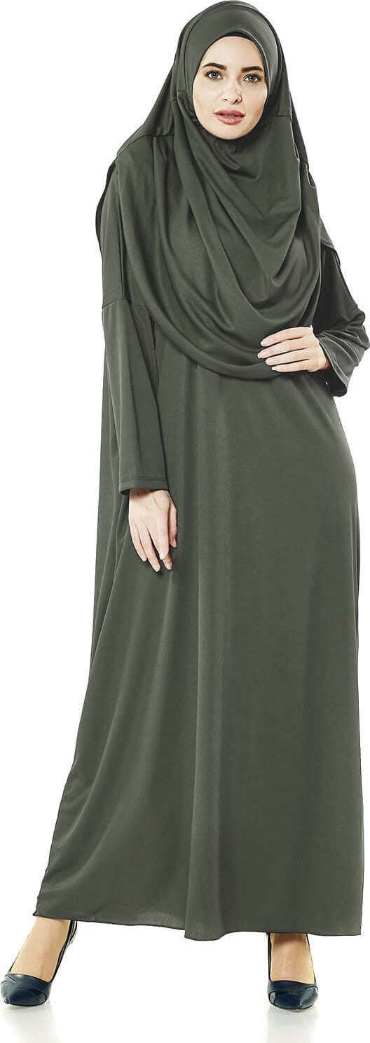 İhvan Ikhwan One Piece Prayer Dress - Khaki - 5015  - Image 3
