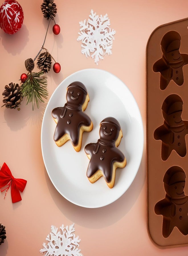 LLPMutu 2Pack Christmas Gingerbread Man Molds Large 6-Cavity Christmas Molds Shaped with Gingerbread Man Christma Silicone Mold Baking Gingerbreads Mans for Chocolates Candy Jello Ice Cubes Soaps Candles - Image 2