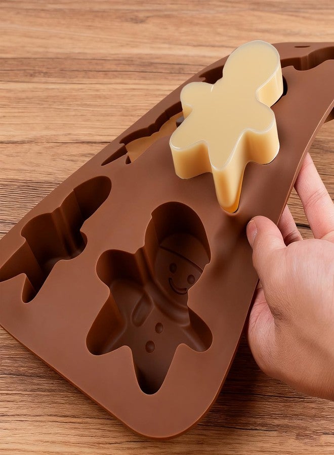 LLPMutu 2Pack Christmas Gingerbread Man Molds Large 6-Cavity Christmas Molds Shaped with Gingerbread Man Christma Silicone Mold Baking Gingerbreads Mans for Chocolates Candy Jello Ice Cubes Soaps Candles - Image 4