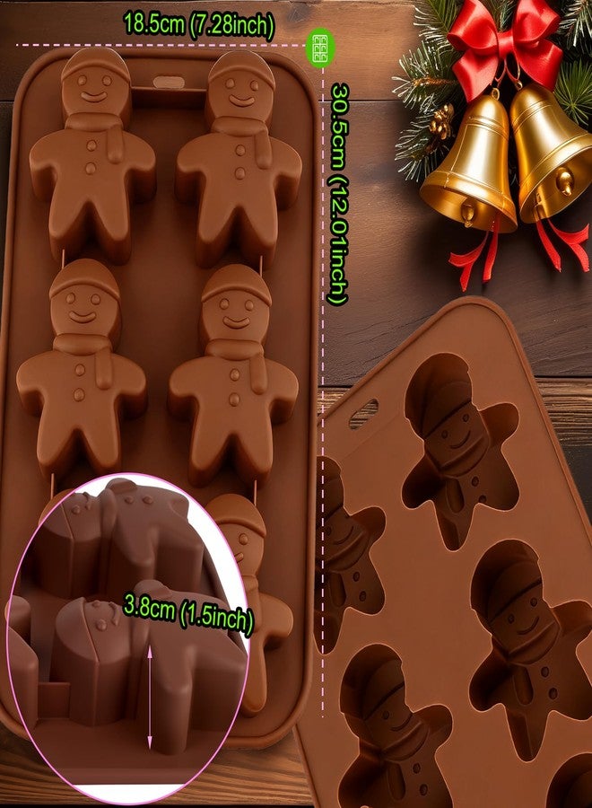 LLPMutu 2Pack Christmas Gingerbread Man Molds Large 6-Cavity Christmas Molds Shaped with Gingerbread Man Christma Silicone Mold Baking Gingerbreads Mans for Chocolates Candy Jello Ice Cubes Soaps Candles - Image 3