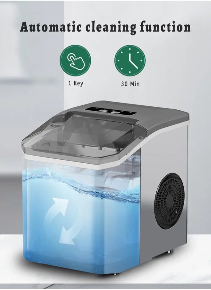 Ice Maker, Automatic Ice Maker Countertop,Portable Self-Cleaning Ice Maker Machine With 9 Ice Cubes Per 6-8 Mins, Home Ice Maker Machine,  Electric Ice Maker for Home,Kitchen, Office,Bar,Party