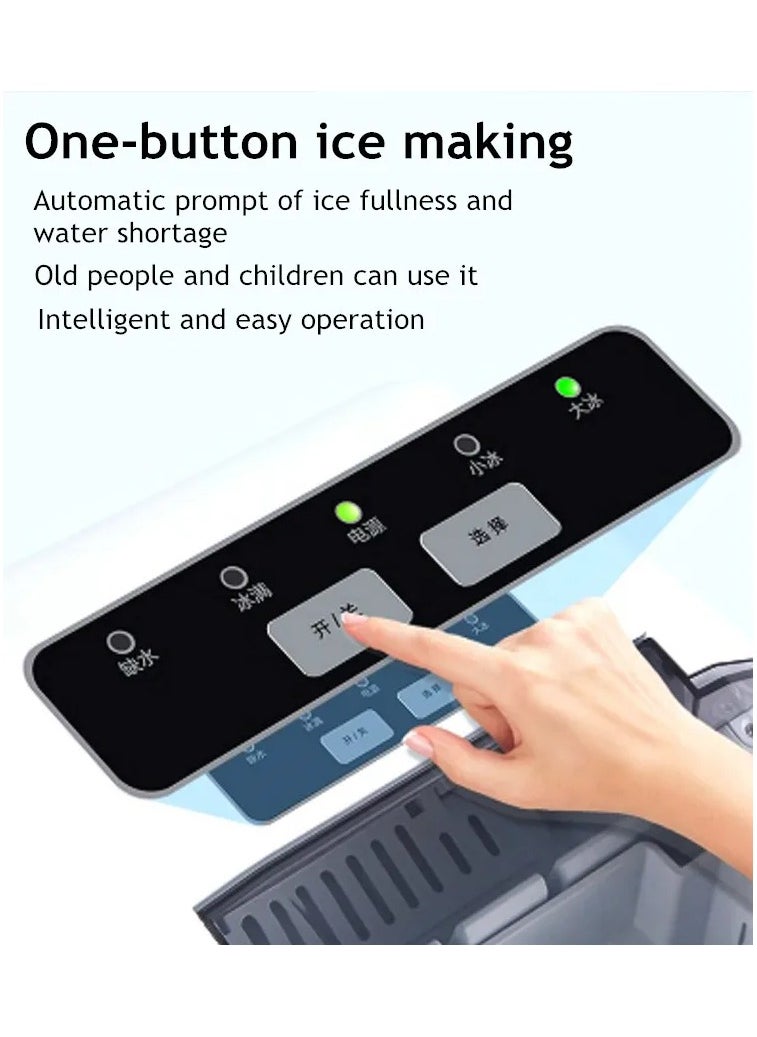 Ice Maker, Automatic Ice Maker Countertop,Portable Self-Cleaning Ice Maker Machine With 9 Ice Cubes Per 6-8 Mins, Home Ice Maker Machine,  Electric Ice Maker for Home,Kitchen, Office,Bar,Party