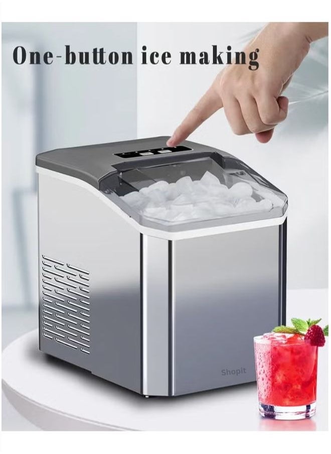 Ice Maker, Automatic Ice Maker Countertop,Portable Self-Cleaning Ice Maker Machine With 9 Ice Cubes Per 6-8 Mins, Home Ice Maker Machine,  Electric Ice Maker for Home,Kitchen, Office,Bar,Party