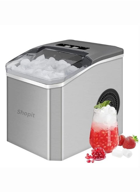 Ice Maker, Automatic Ice Maker Countertop,Portable Self-Cleaning Ice Maker Machine With 9 Ice Cubes Per 6-8 Mins, Home Ice Maker Machine,  Electric Ice Maker for Home,Kitchen, Office,Bar,Party