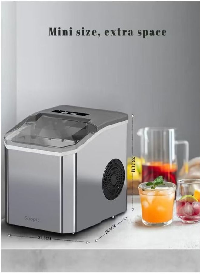 Ice Maker, Automatic Ice Maker Countertop,Portable Self-Cleaning Ice Maker Machine With 9 Ice Cubes Per 6-8 Mins, Home Ice Maker Machine,  Electric Ice Maker for Home,Kitchen, Office,Bar,Party
