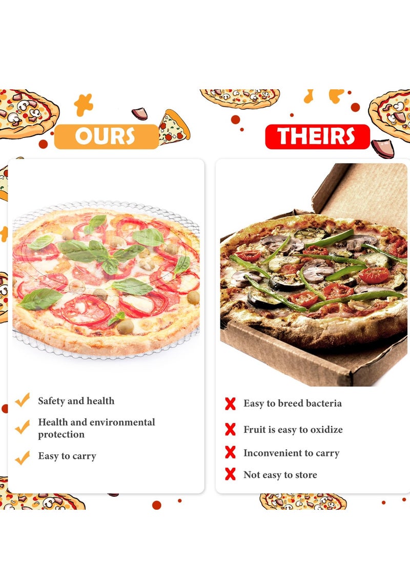 100 Pcs 6.7" Plastic Disposable Pie Containers with Hinged Locking Lids, Clamshell Flan Cake Container for Food Transport