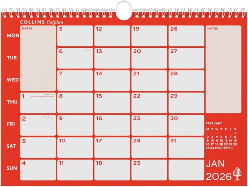 Collins - Colplan - A4 Monthly Wall Diary Calendar 2026 (CMCA4-26) - Image 2