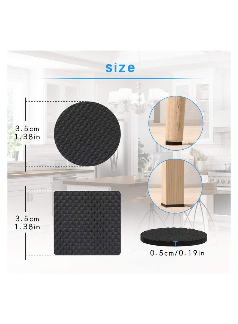 Zikra Furniture Feet Pads 48Pcs, Quiet Non-Slip Rubber Furniture Pads, Wood Floor Protector Pads, Self Adhesive Anti Slip Furniture Chair Leg Pads Anti Scratch Thickened Multifunctional Table Foot Pad - Image 2