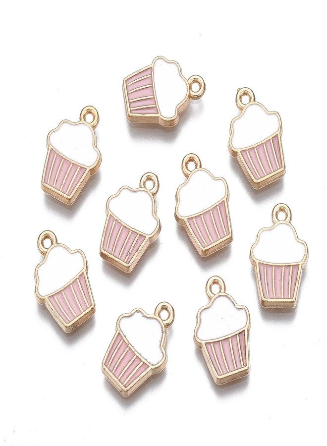 Ipotkitt 100 pcs Alloy Cupcake Enamel Charms Cake Dessert Sweet Food Charms for DIY Jewelry Making Crafts Necklace Bracelet Earrings Keychains Purse Decor - Image 2