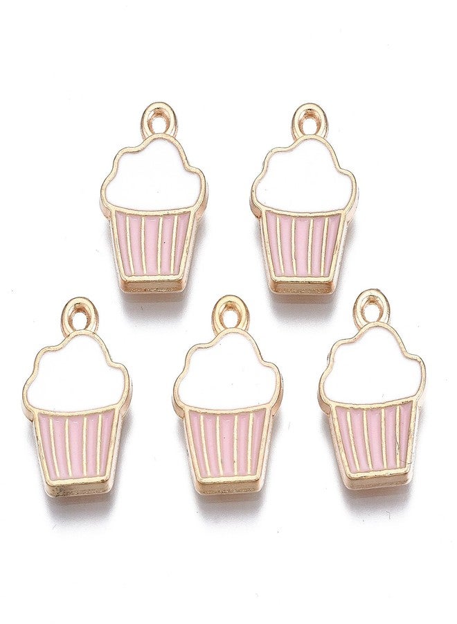 Ipotkitt 100 pcs Alloy Cupcake Enamel Charms Cake Dessert Sweet Food Charms for DIY Jewelry Making Crafts Necklace Bracelet Earrings Keychains Purse Decor - Image 1