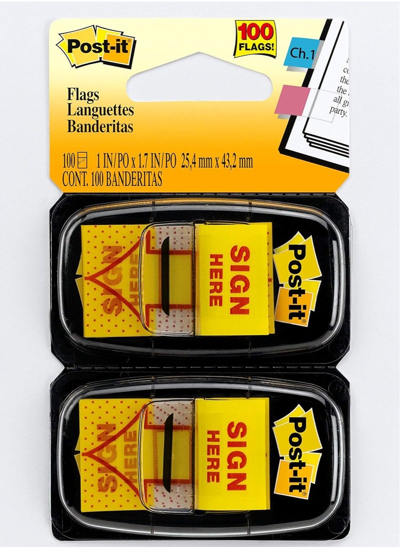 Post It - 100-Piece Sign Here Flags To Mark, Highlight And Direct Attention - Image 1