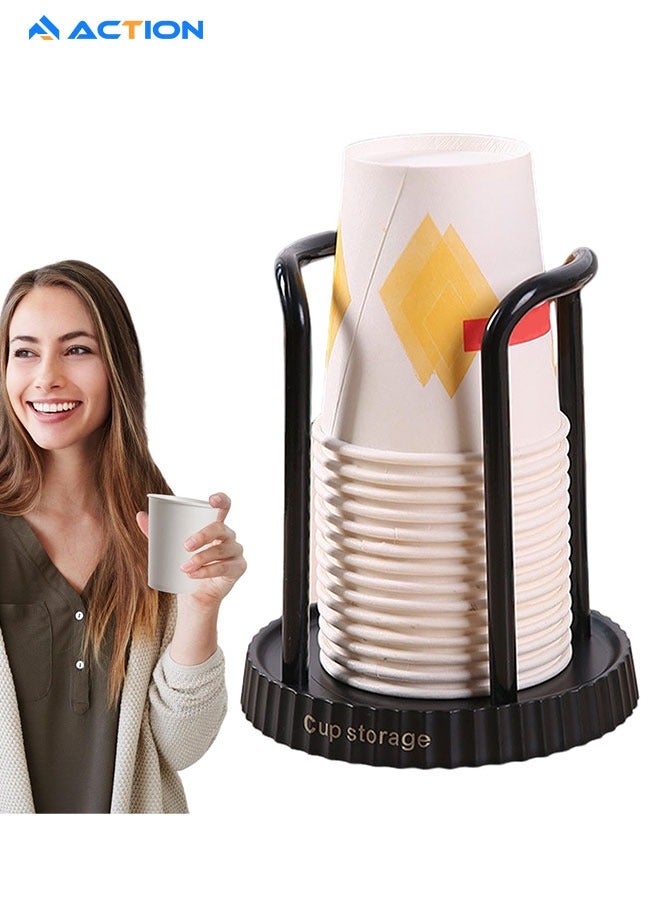 ACTION Paper Cup Holder, Disposable Cup And Lid Holder Organizer, Coffee Cup Dispenser For Counter, Organizer Station for Coffee Milk Tea Shop Restaurant Office Bathroom - Image 1