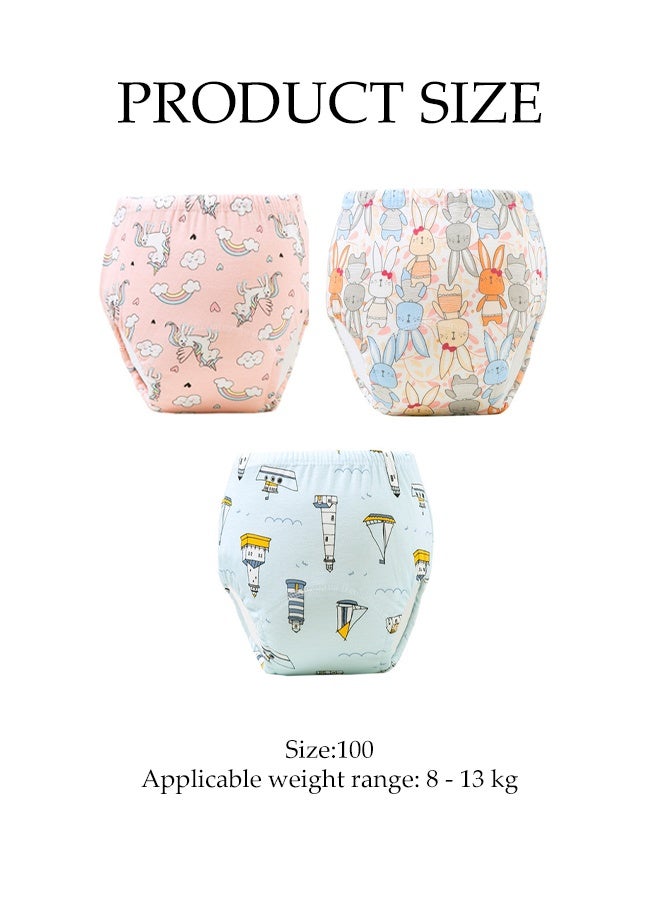 3PCS Baby Potty Training Pants,Breathable Potty Training Underwear,Waterproof Diapers , for 0-3 Years Boy and Girls,Strong Absorbent Cotton (L) - Image 2