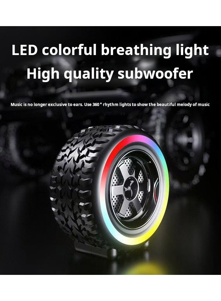 سراقطة مكبر صوت بلوتوث لاسلكي مع أضواء LED - مكبر صوت صغير للاستخدام الداخلي والخارجي، المنزل والسفر - نظام صوت للسيارة بجودة صوت عالية يدعم بطاقة TF والشحن عبر USB - Image 2