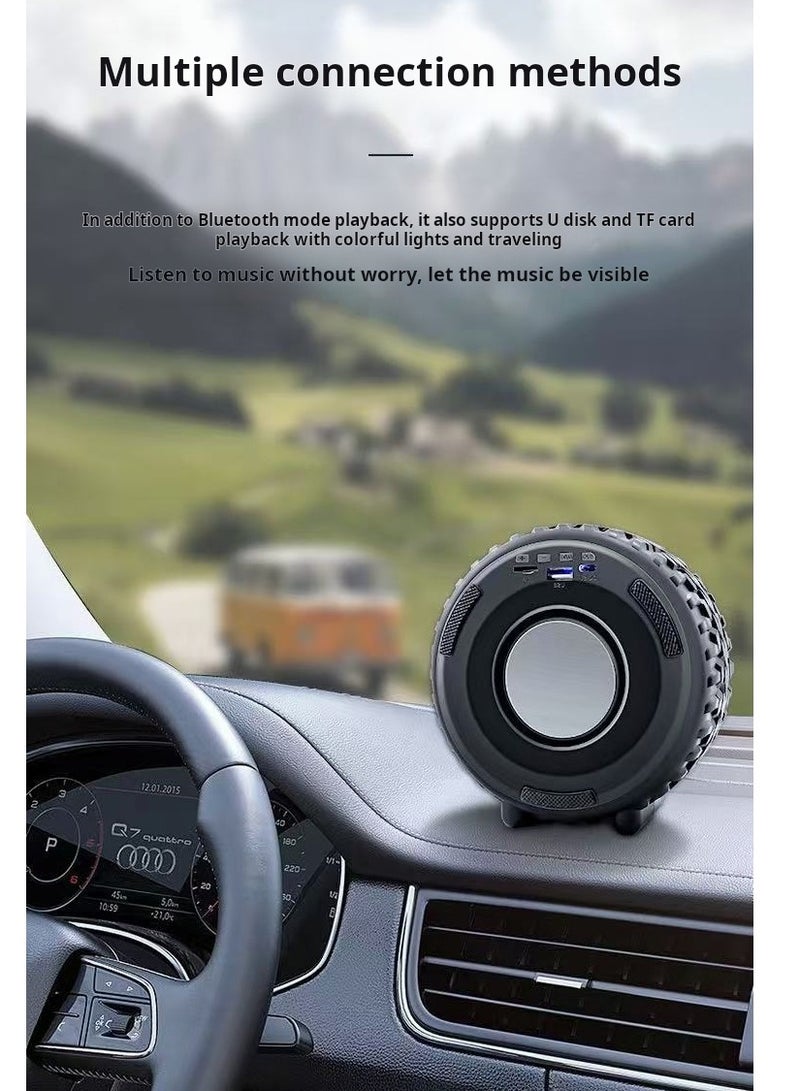 سراقطة مكبر صوت بلوتوث لاسلكي مع أضواء LED - مكبر صوت صغير للاستخدام الداخلي والخارجي، المنزل والسفر - نظام صوت للسيارة بجودة صوت عالية يدعم بطاقة TF والشحن عبر USB - Image 4