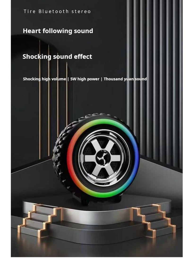 سراقطة مكبر صوت بلوتوث لاسلكي مع أضواء LED - مكبر صوت صغير للاستخدام الداخلي والخارجي، المنزل والسفر - نظام صوت للسيارة بجودة صوت عالية يدعم بطاقة TF والشحن عبر USB - Image 5