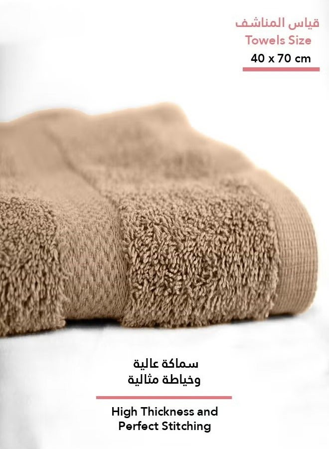 HOMESTAR 100% Cotton Luxury Bath Towel for Face, Ideal for Daily Use, Quick Dry, High Absorbent and Super Soft 70x40 cm, Brown  - Image 2