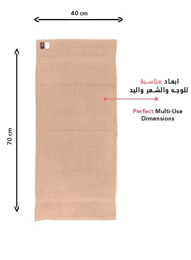 HOMESTAR 100% Cotton Luxury Bath Towel for Face, Ideal for Daily Use, Quick Dry, High Absorbent and Super Soft 70x40 cm, Brown  - Image 5